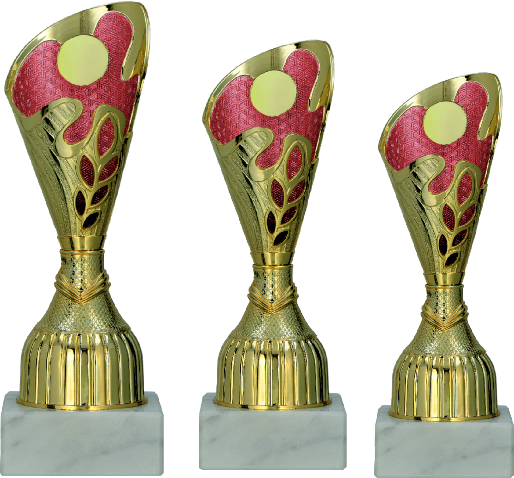 Kunststoff Pokal 9314 Silber/Rot in 3 Größen Lieferbar