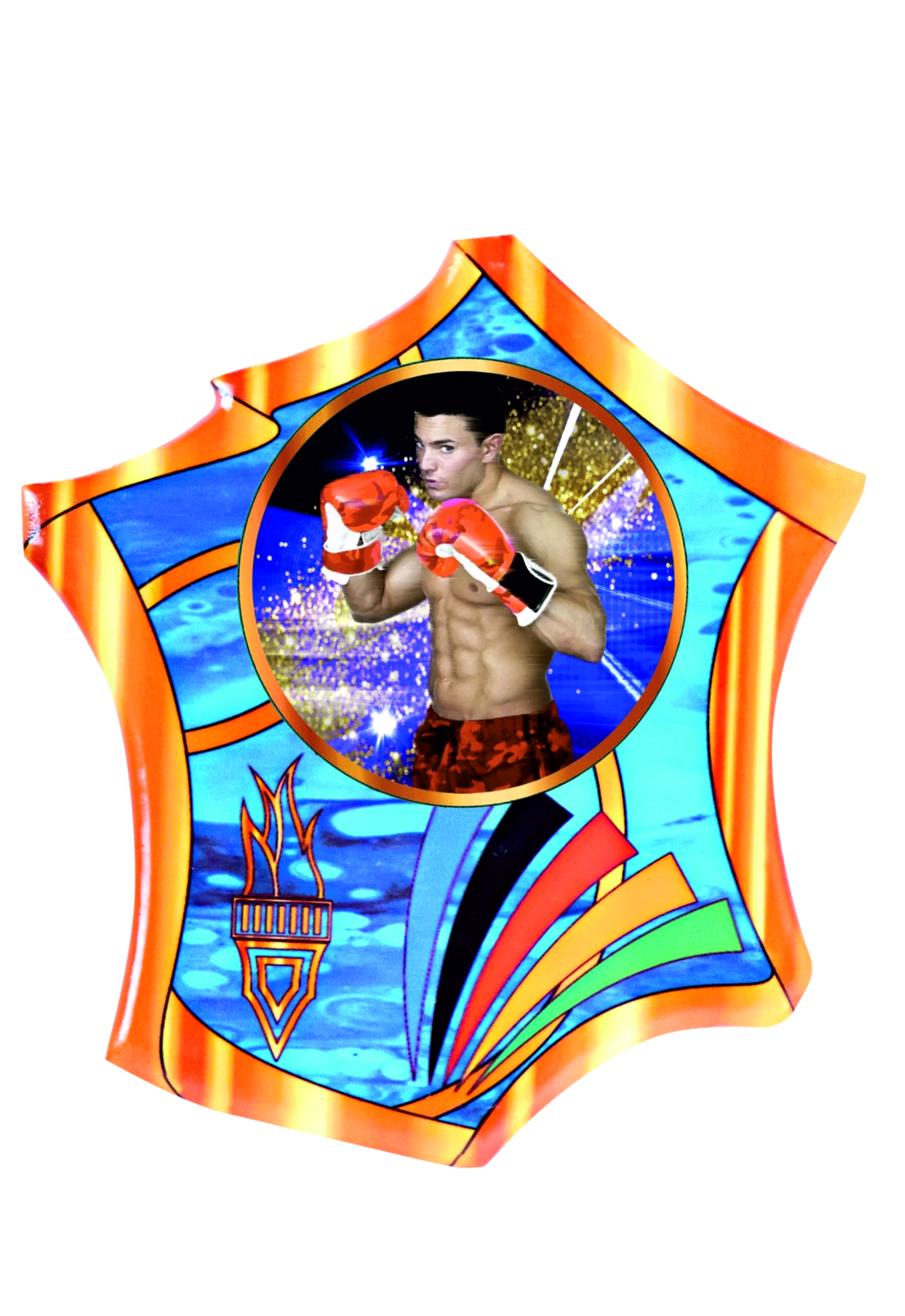 Holz Trophäen Motiv Kampfsport  Höhe 25cm