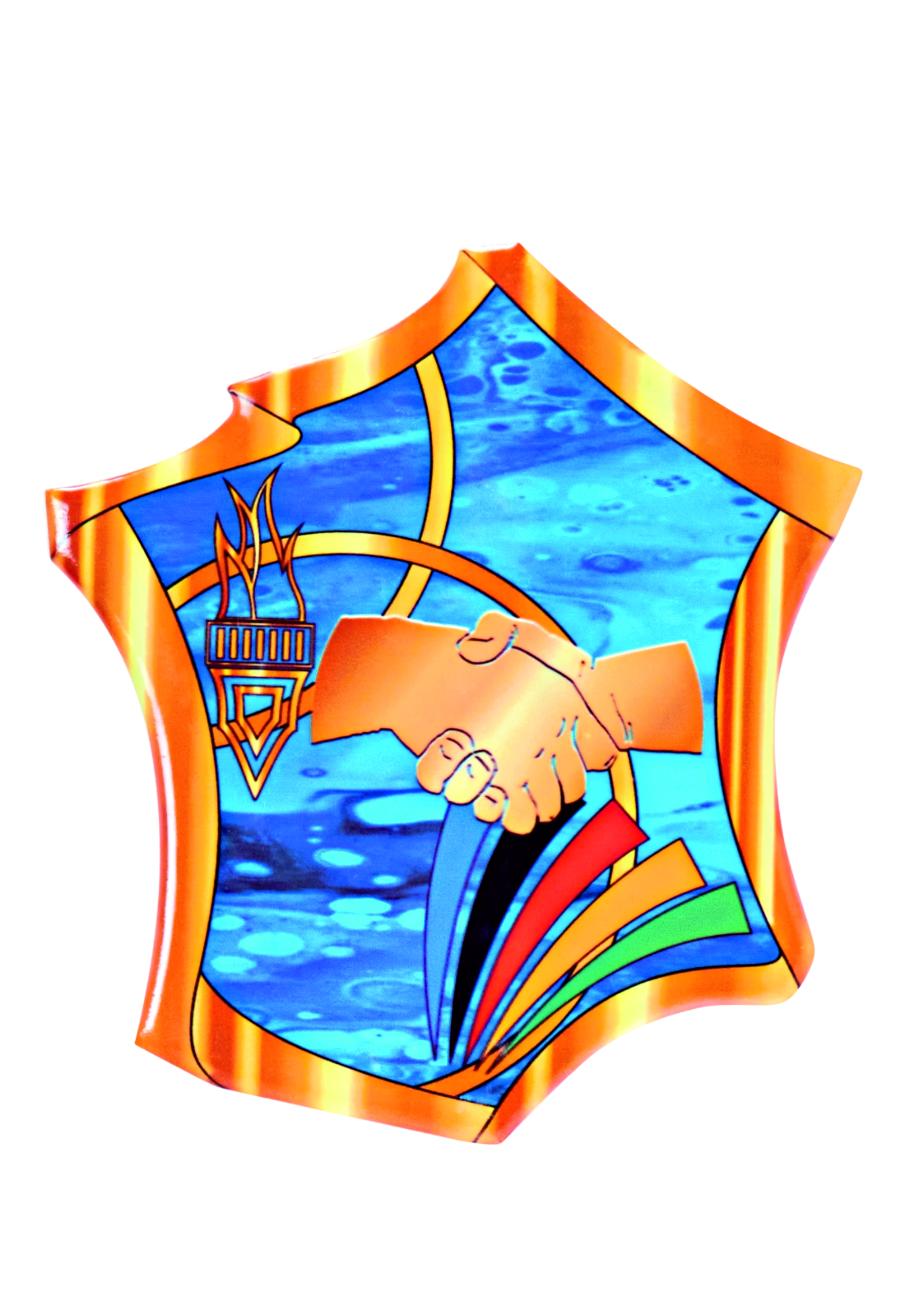 Holz Trophäen Motiv Handschlag  Höhe 25cm