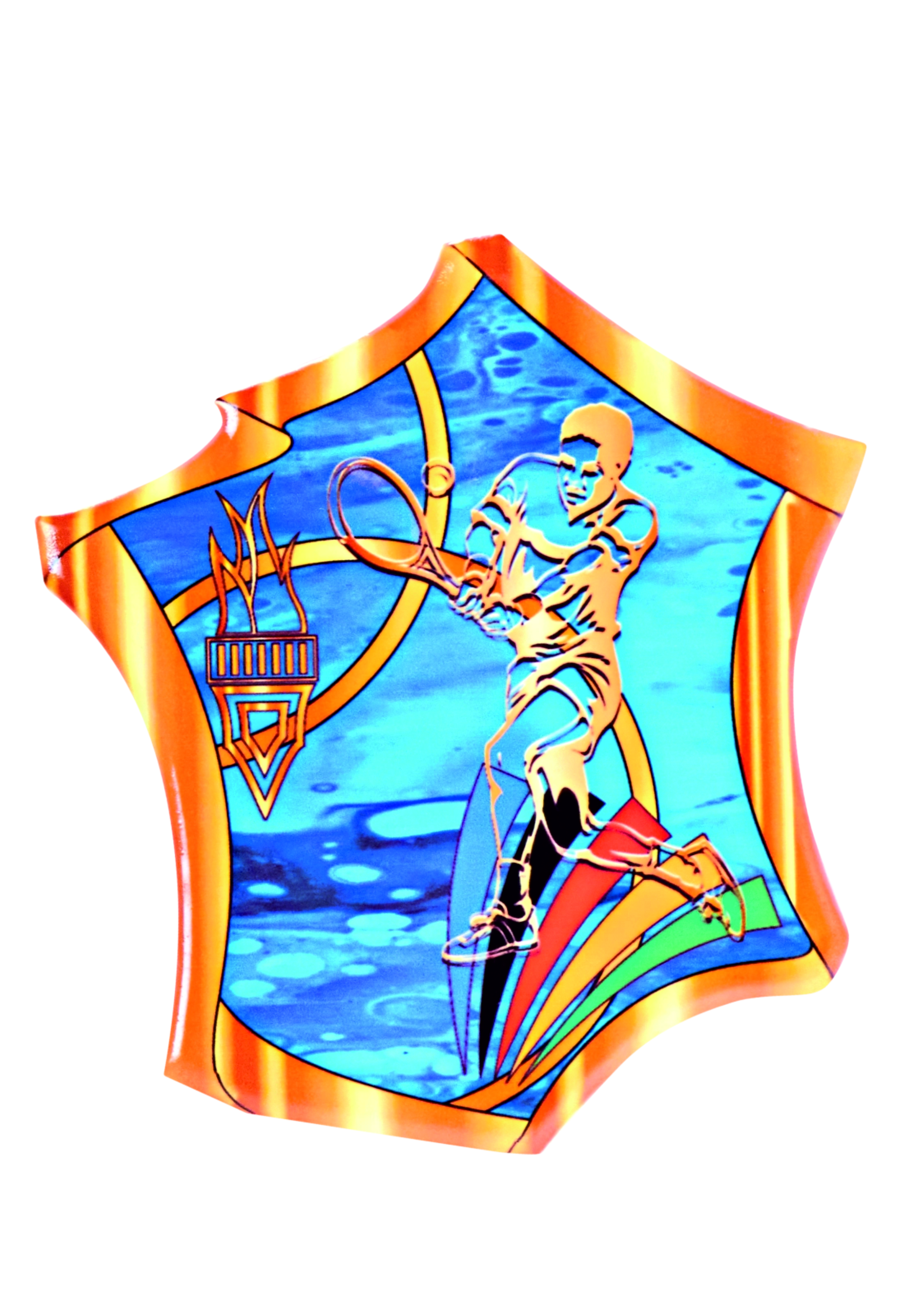 Holz Trophäen Motiv Tennis  Höhe 25cm