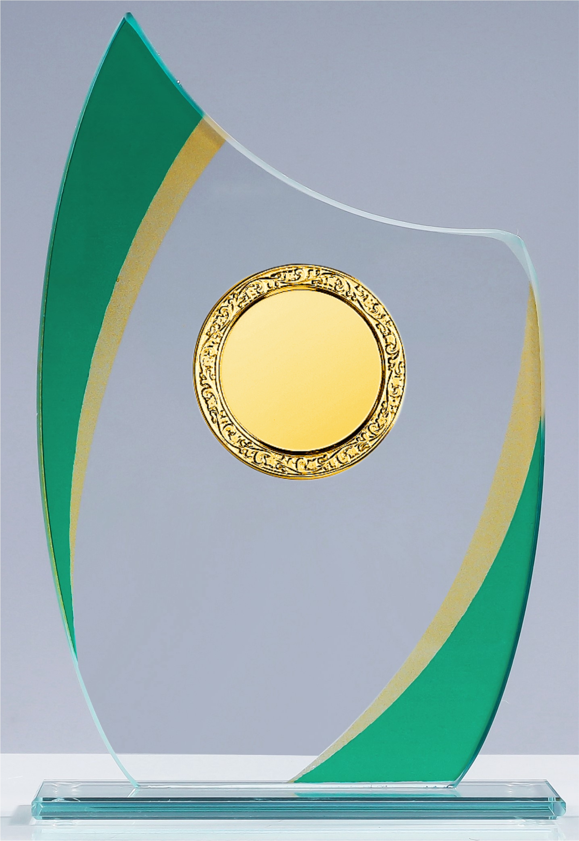 Glaspokal mit Grün und Goldenen Akzenten in 3 Größen Lieferbar