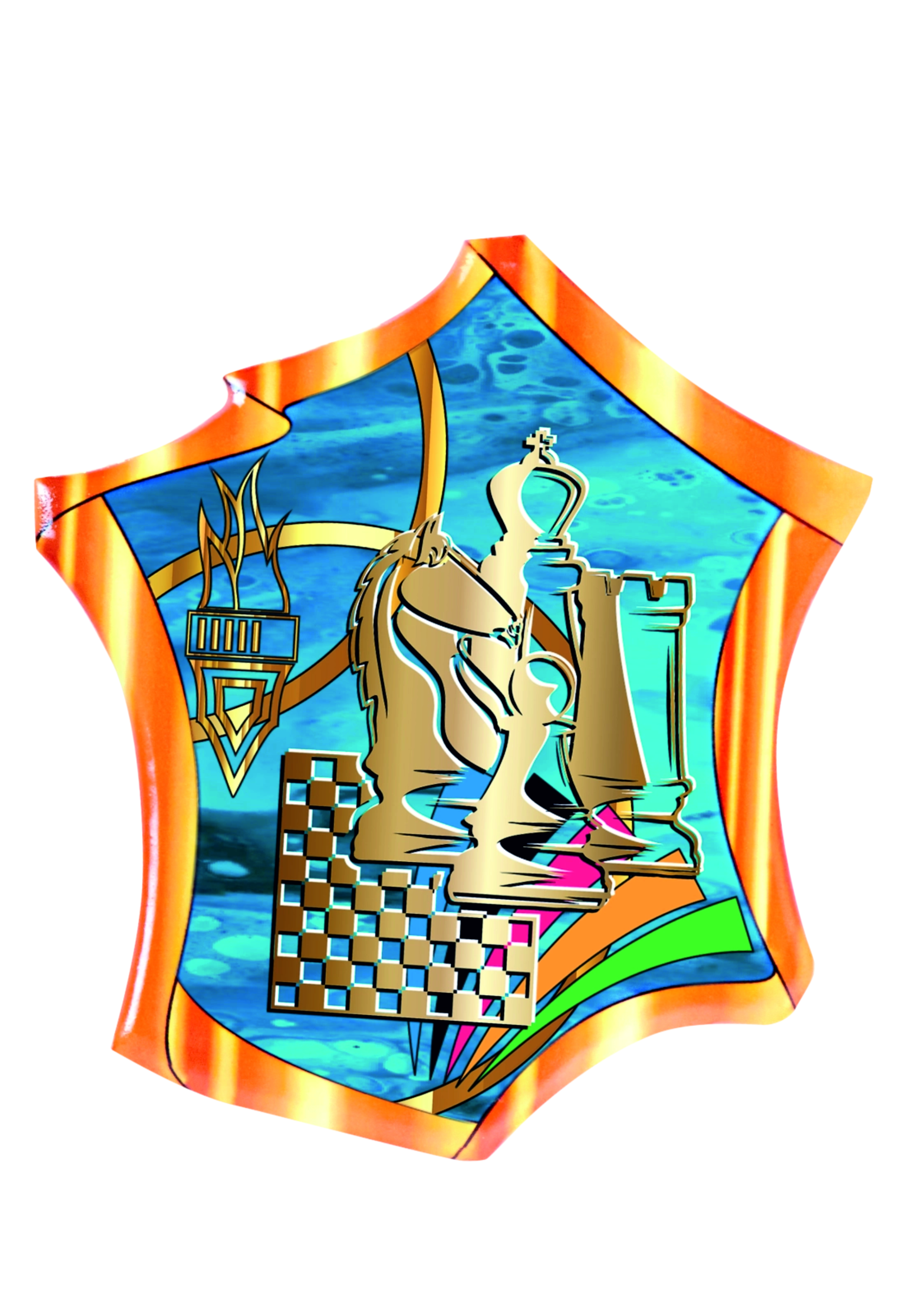 Holz Trophäen Motiv Schach  Höhe 25cm