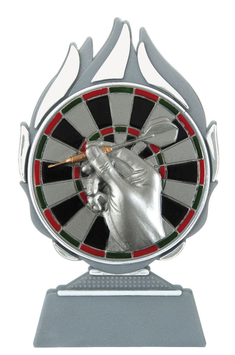 Dart Pokal mit Dartscheibe aus Resin Lieferbar in G/S/B