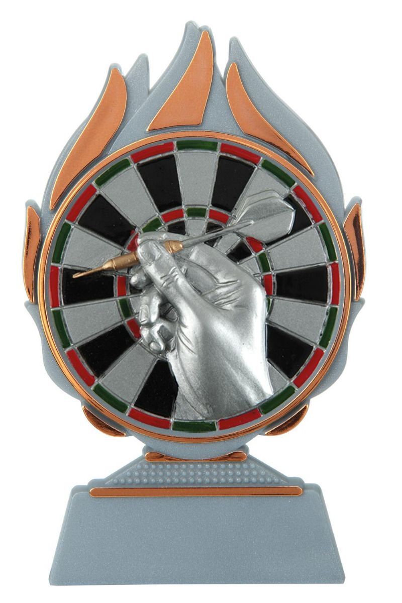 Dart Pokal mit Dartscheibe aus Resin Lieferbar in G/S/B