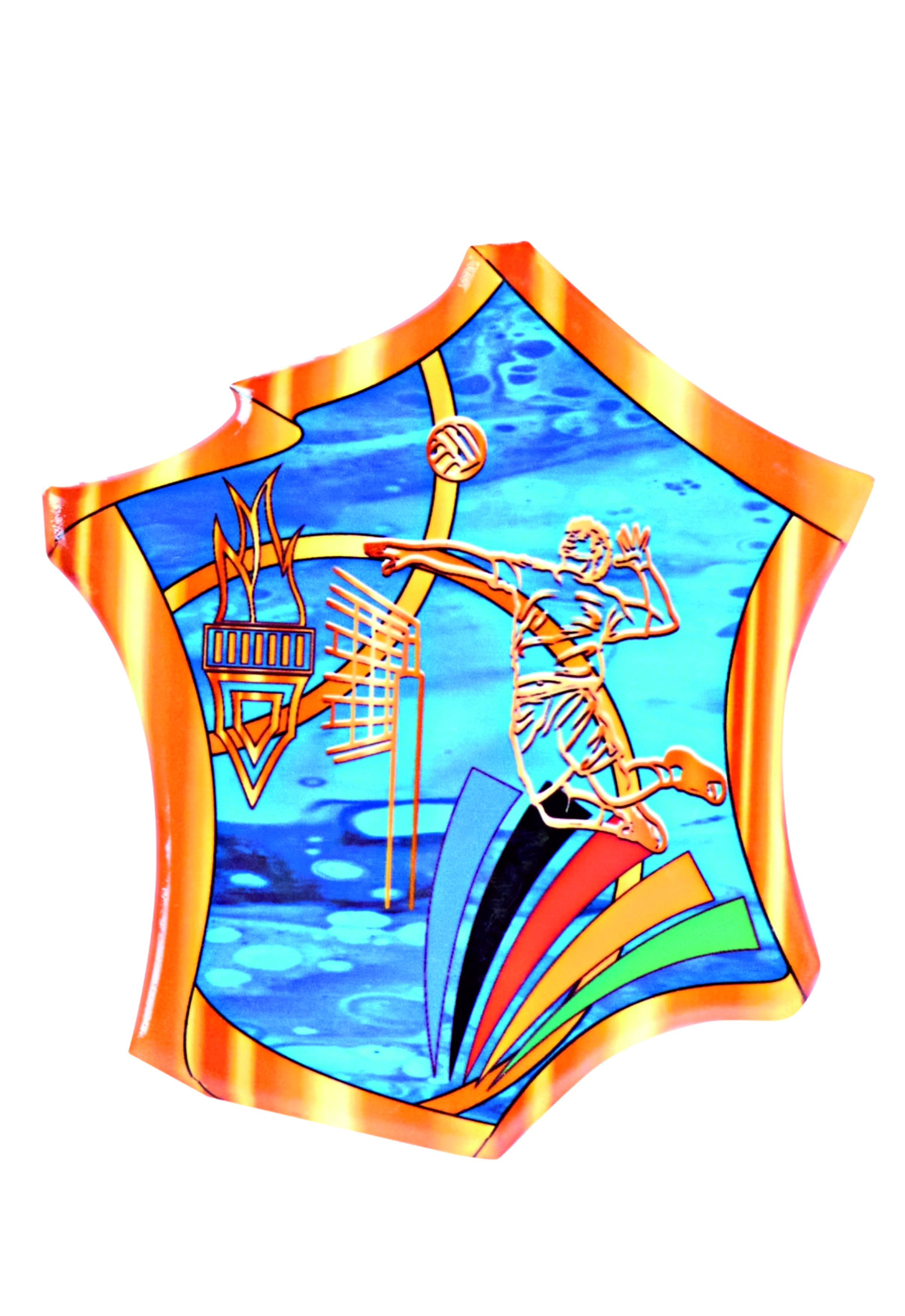 Holz Trophäen Motiv Volleyball  Höhe 25cm