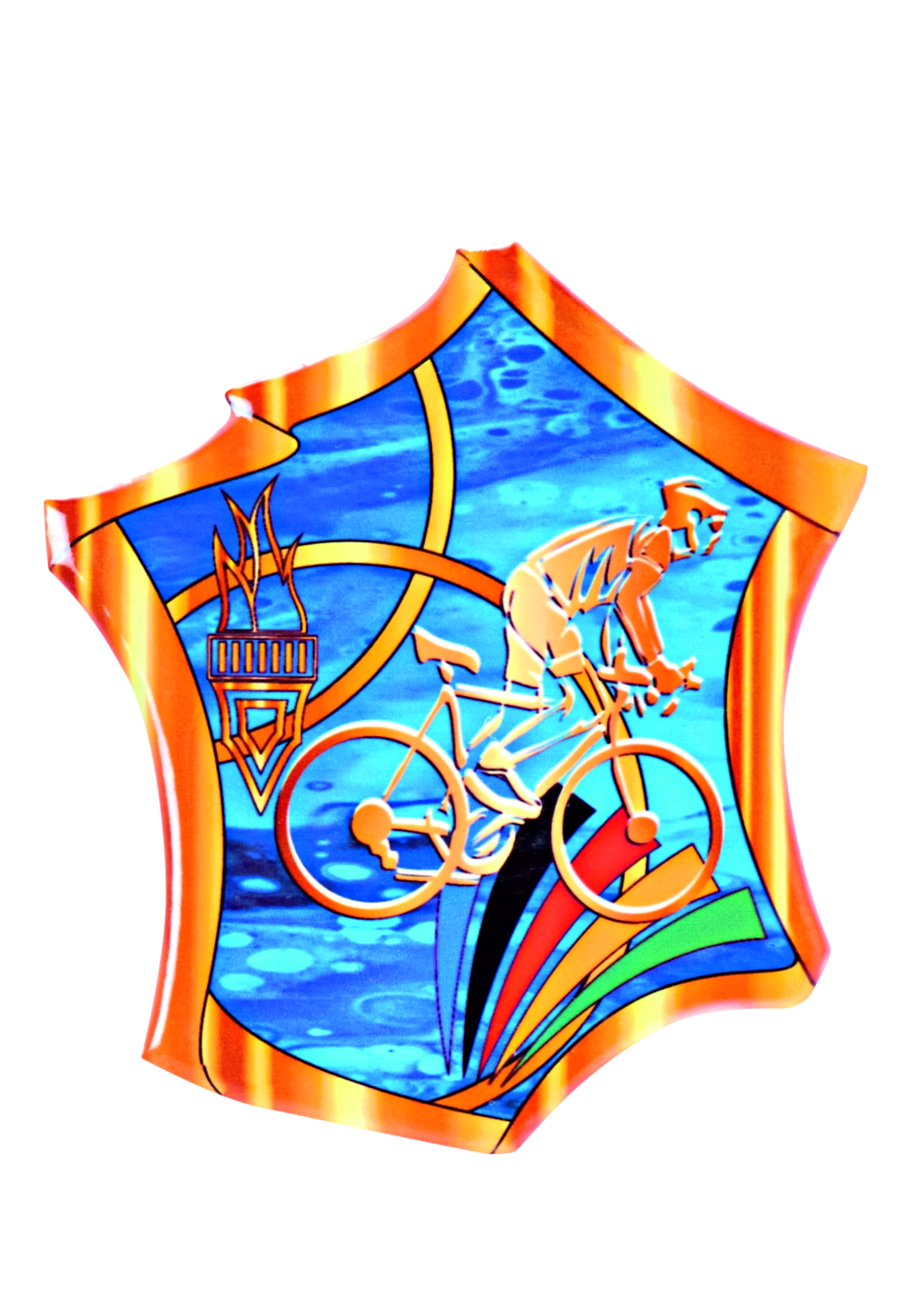 Holz Trophäen Motiv Radsport  Höhe 25cm