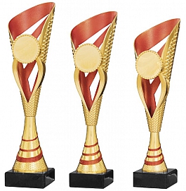 Kunststoff Pokal 41630 Gold / Rot in 3 Größen Lieferbar