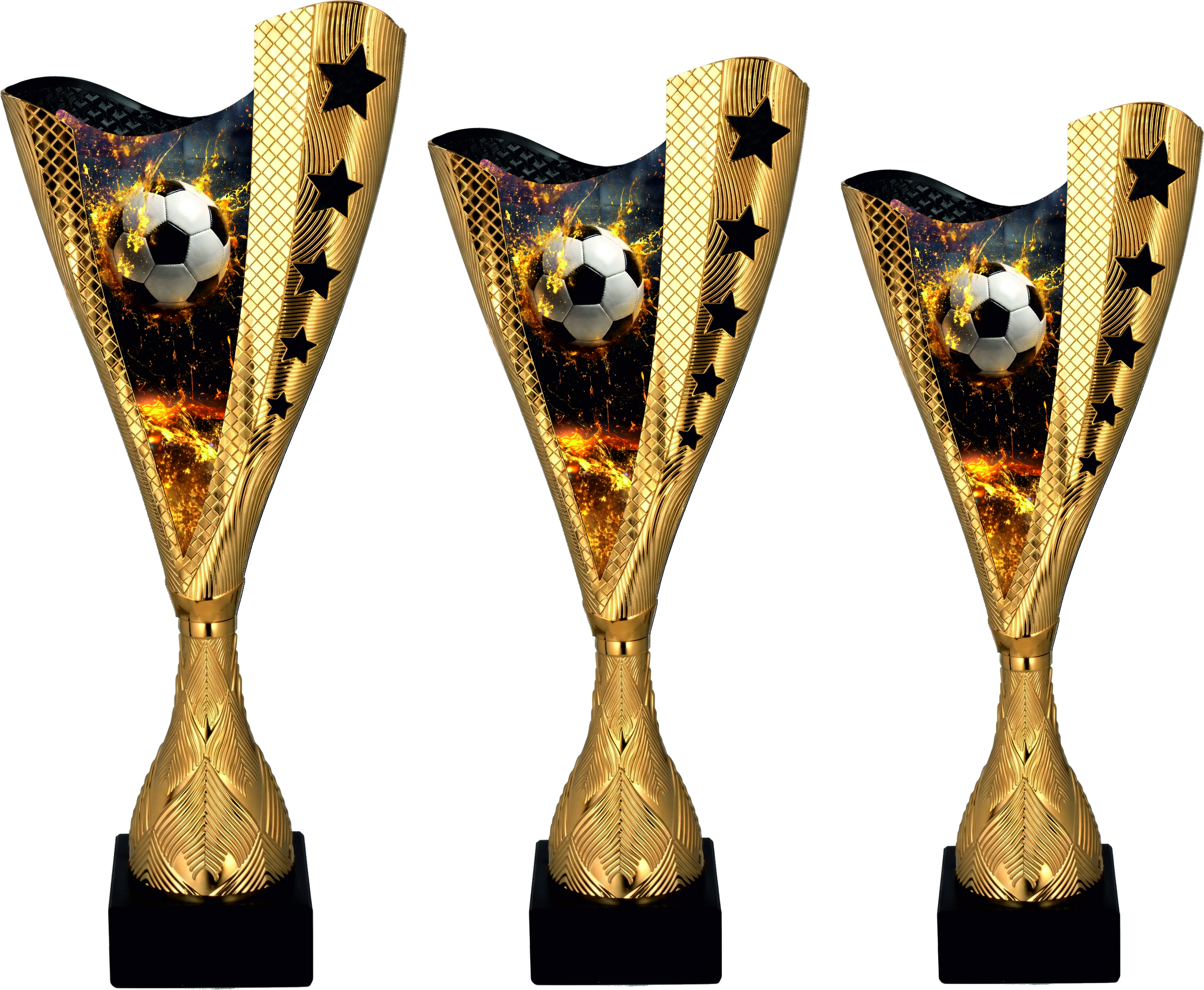 Aufstellung -Pokal Fußball in Gold 3 Größen Lieferbar